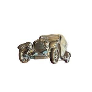 VINTAGE 1978 SOLID BRASS BARON BELT BUCKLE Old Car Vehicle - 605g